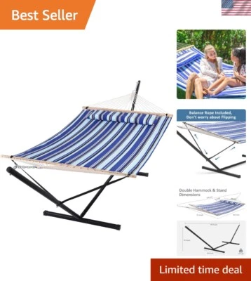 Extra Large Heavy-Duty Hammock with Stand - Perfect for Camping and Outdoor Fun - Image 1 of 4