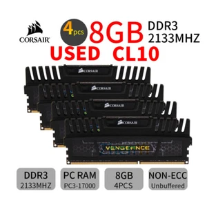 Corsair 32GB 4x 8GB DDR3 OC 2133MHz PC3-17000U Overclocking Desktop Memory SDRAM - Picture 1 of 8