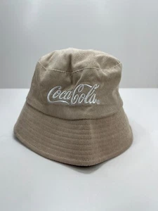 Coca Cola Bucket Hat One Size Beige Corduroy Embroidered Logo Party 57cm - Picture 1 of 12