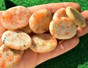 Sunstone Crysatl 3-4cm Palmstone Worry Tumble Stone UK Quick Postage✔✔✔ - Foto 1 di 12