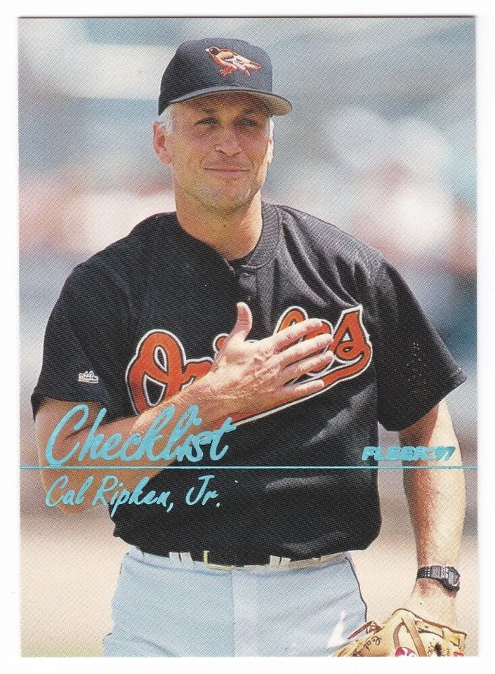 1997 Fleer Cal Ripken Jr #723 Checklist Tiffany SP Parallel Orioles HOF - Image 1 of 2