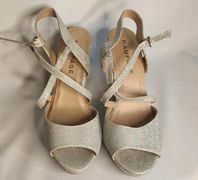 Женские серебряные блестящие туфли на танкетке Rampage Catrina размер 7 - Изображение 1 из 4