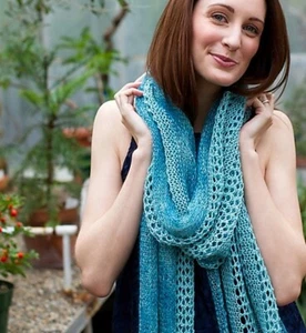 YARN Kit to make Louet Reciprocity Lace Stole in "Mancave" and "Dove" - Picture 1 of 6