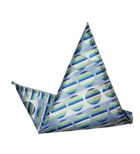 Gascoigne Pocket Square Silk Blend Geometric Multicolor Men's - Picture 1 of 1