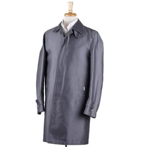 NWT $4450 BRIONI Gray Silk and Cotton Outer Jacket with Leather Details M - Picture 1 of 12