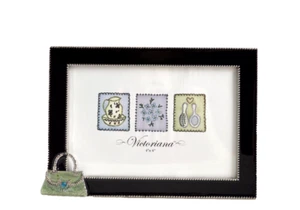 New Enamel & Silver Tone Metal Picture Frame 4" x 6" by Victoriana - Picture 1 of 5