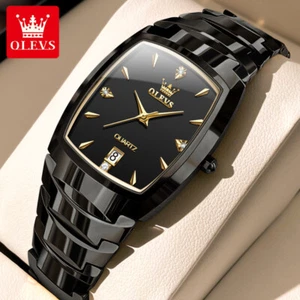 OLEVS Orologi da Polso Uomo Tungsteno Impermeabile Zircone Data Bracciale Quarzo - Foto 1 di 7
