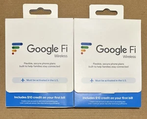 Google Fi Wireless SIM Card Kit Phone Plan GSM 1 Sealed 1 Open Box - Picture 1 of 2