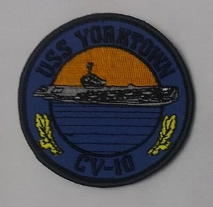 Toppa ricamata USS YORKTOWN CV-10 portaerei 3" cucita NUOVA - Foto 1 di 6