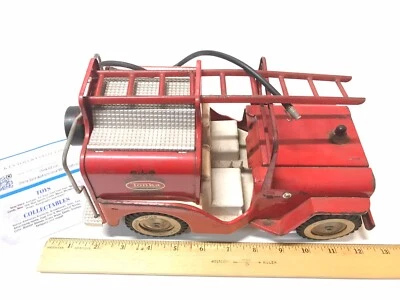 Vintage Tonka Jeep Willy’s Fire Pumper #425 1960s With Hose & Ladder Nice Shape - Image 1 of 4