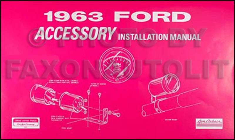 Ford Galaxie 1963 accesorio manual de instalación 63 luces rack radio espejos etc. Foto 1 de 1
