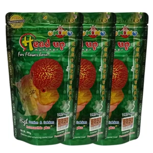 Okiko Fischfutter Head Up Cichlid Flowerhorn Floating Pellets Quick Green 100g x3 - Bild 1 von 13