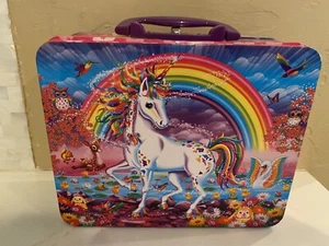 Lisa Frank Unicorn Rainbow Embossed Metal Lunchbox - empty  - Picture 1 of 9