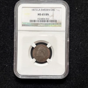 1873 LA SWEDEN ORE MS 65 BN NGC *CHOICE* - Picture 1 of 5