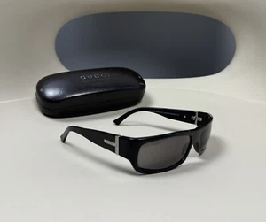 Vintage GUCCI GG1545/S Classic Black Wrap Sonnenbrille Small Logo Unisex - Bild 1 von 10