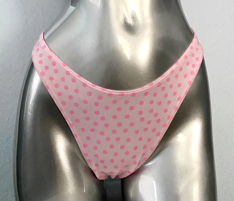 Victoria's Secret Tanga Panty Algodón Modal Elastano Elástico Punto Rosa Pierna Alta Foto 1 de 3