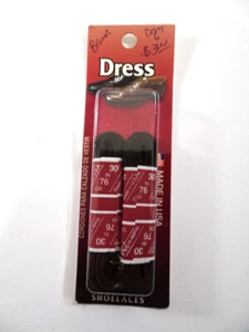 2 Pair Brown Woven Cotton SHOELACES 30" Made in USA Dress Laces - Picture 1 of 1