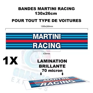 Bänder Martini Aufkleber Racing Stripes Band Kofferraum Abzugshaube 1350x26cm - Bild 1 von 1