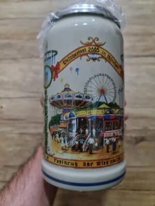 Oktoberfest Wirtekrug Jubiläumskrug 2005 mit Zinndeckel NEU - Bild 1 von 7