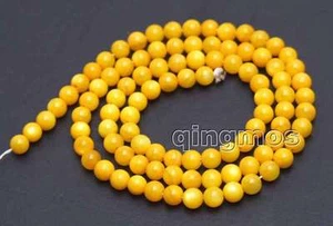 4mm Round Natural Yellow Shell Loose Beads for Jewelry Making DIY Strands 15" - Picture 1 of 4