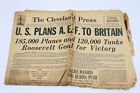 Vintage Jan 6 1942 Cleveland Press Newspaper WWII US Plans AEF to Britain