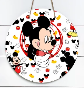 Mickey Mouse inspiriert 10" Metall drinnen/draußen rundes Schild - Bild 1 von 1
