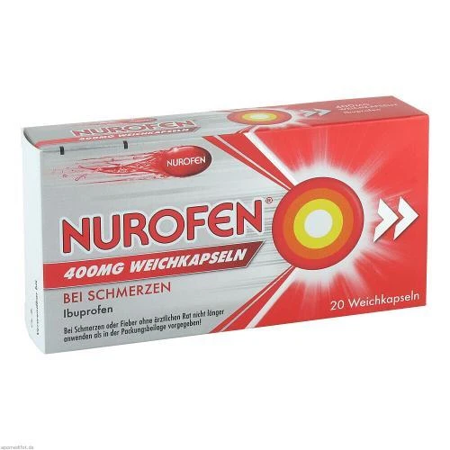 RECKITT BENCKISER DEUTSCHLAND GMBH NUROFEN 400mg bei Schmerzen und Fieber 20 Weichkapseln mit Ibuprofen 16225037