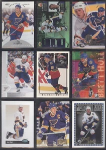 9X BRETT HULL 1994-95 TO 1996-97 MIX BRAND ST LOUIS BLUES NHL HOCKEY - Picture 1 of 2