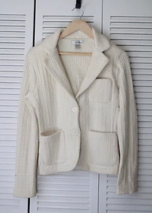 WDNY giacca blazer donna avorio lavorata a maglia lana smart casual ufficio taglia 8 - Foto 1 di 12
