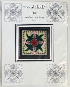 Floral Block One 1 Kimberly Crum Design Nadelspitze Kunstmuster mit Perlen - Bild 1 von 4