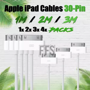 Kabel Ladegerät 30 PIN 3ft oder 6ft oder 10ft/1m 2m 3m USB 1 2 3 4er Pack Posten weiß - Bild 1 von 15