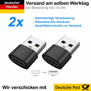 USB A auf USB C Adapter Ladeadapter Datenübertragung Stecker Konverter OTG