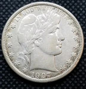 1907-D Barber Half Dollar | CHOICE VERY FINE Detail - Picture 1 of 2