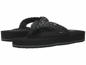 WOMEN'S COBIAN SANDAL FLIP FLOP BRAIDED BOUNCE BLACK BRB10-001 NEW WITH TAGS - Picture 1 of 7