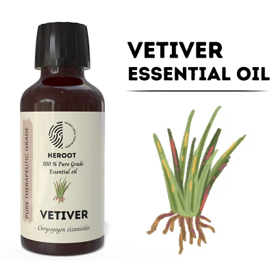 HEROOT Vetiver 100% Pure Essential Oil Natural Therapeutic Grade Increases Libido