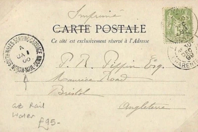 GB Railway TPO 1900* NEW CENTURY France Postcard S.WALES SORTING CARRIAGE AN27 - Image 1 of 4