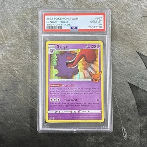 2022 Pokemon SWSH Gengar Holo Trick or Trade PSA Gem Mint 10 #057/198 Englisch - Bild 1 von 2