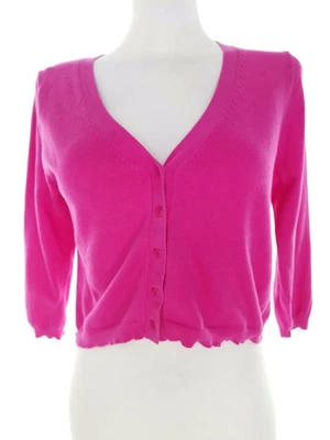 ✨ FRENCH CONNECTION Womens Cardigan Bolero Pink 3/4 Sleeve Cotton 12/14 (40) ✨ - Image 1 of 4
