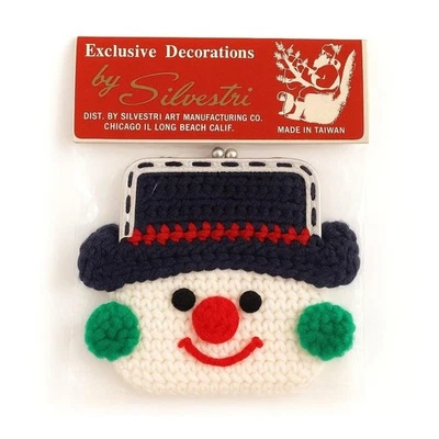 Monedero Muñeco de Nieve Silvestri Vintage Nuevo de Lote Antiguo Tejido Crochet Novedad Accesorio Taiwán Foto 1 de 4
