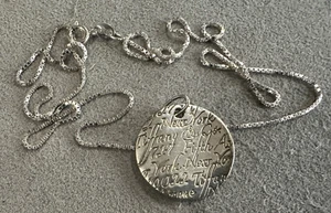 Sterlingsilber Tiffany & Co New York Noten gewellt rund Anhänger Halskette 20" - Bild 1 von 9