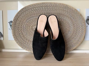 J Crew Sophie schwarze Wildleder-Pantoletten mit Blockabsatz Pantoletten Damenschuhe Größe 8,5 - Bild 1 von 16