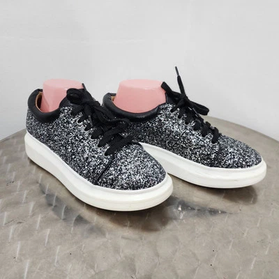 Linea Paolo Kelsey 厚底网球鞋金色闪光金属女式 8.5M 码 — 第 1/4 张图片