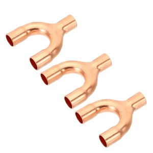 1/4 Inch ID Tee Y Type Copper Fitting, 3Pcs Pipe Fitting Welding Connection - Picture 1 of 5