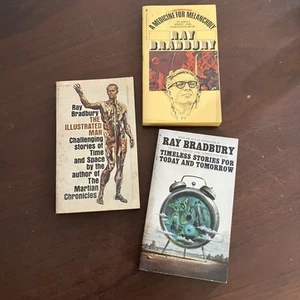 Ray Bradbury a lot of three vintage paperbacks illustrated timeless melancholy - Picture 1 of 6