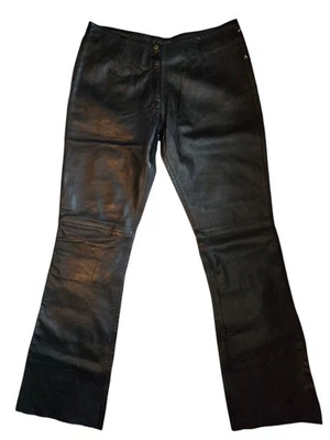 Echtes Leder Womens Black Leather Motorcycle Pants Size 14 - Image 1 of 4
