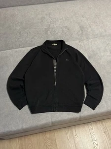 De colección Burberry Brit Negro Nova Check Y2K Cremallera Chaqueta Suéter Sudadera Hombres XL - Imagen 1 de 13