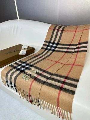 Burberry 100% Cashmere Check Scarf - Image 1 of 4