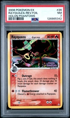 2006 POKEMON EX HOLON PHANTOMS #26 RAYQUAZA-REVERSE FOIL PSA 7 - Image 1 of 2