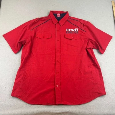 Ecko Untld Shirt Mens 3X Big Red Short Sleeves Button Up - Image 1 of 4