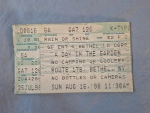 August 8-16-98 1998 Day in The Garden Ticket Stub GOO GOO Dolls + More Bethel NY - Picture 1 of 3
